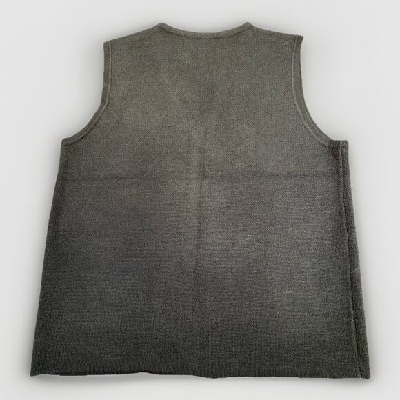 Croft & Barrow Black SNOWMAN PRINT CHRISTMAS VEST Cardigan SIZE Medium RN 73277 - Picture 2 of 6